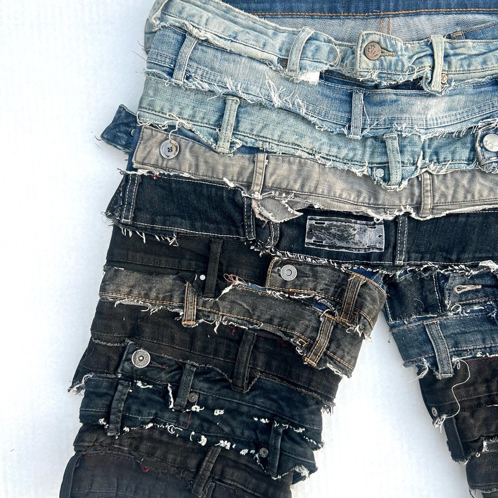 Strap Denim Shorts | Brick Denim - Picture 3 of 7